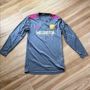 Adidas Kids Gray and Pink Soccer Jersey